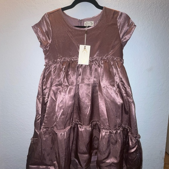 Joyfolie Shimmering Plum Kids Dress - Picture 1 of 3